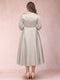 A-Line/Princess Tea-Length 3/4 Sleeves V-Neck Plus Size Mother of the Bride Dresses
