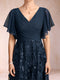 A-Line/Princess Floor-Length Short Sleeves V-Neck Mother of the Bride Dresses