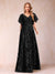 A-Line/Princess Floor-Length Short Sleeves V-Neck Mother of the Bride Dresses