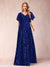A-Line/Princess Floor-Length Short Sleeves V-Neck Mother of the Bride Dresses