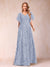 A-Line/Princess Floor-Length Short Sleeves V-Neck Mother of the Bride Dresses