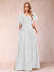 A-Line/Princess Floor-Length Short Sleeves V-Neck Mother of the Bride Dresses