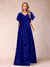 A-Line/Princess Floor-Length Short Sleeves V-Neck Mother of the Bride Dresses