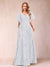 A-Line/Princess Floor-Length Short Sleeves V-Neck Mother of the Bride Dresses