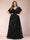 A-Line/Princess Floor-Length Short Sleeves V-Neck Plus Size Mother of the Bride Dresses