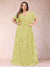 A-Line/Princess Floor-Length Short Sleeves V-Neck Plus Size Mother of the Bride Dresses