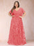A-Line/Princess Floor-Length Short Sleeves V-Neck Plus Size Mother of the Bride Dresses