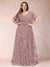 A-Line/Princess Floor-Length Short Sleeves V-Neck Plus Size Mother of the Bride Dresses