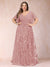 A-Line/Princess Floor-Length Short Sleeves V-Neck Plus Size Mother of the Bride Dresses