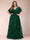 A-Line/Princess Floor-Length Short Sleeves V-Neck Plus Size Mother of the Bride Dresses