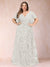 A-Line/Princess Floor-Length Short Sleeves V-Neck Plus Size Mother of the Bride Dresses