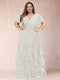 A-Line/Princess Floor-Length Short Sleeves V-Neck Plus Size Mother of the Bride Dresses