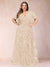 A-Line/Princess Floor-Length Short Sleeves V-Neck Plus Size Mother of the Bride Dresses