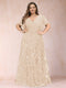 A-Line/Princess Floor-Length Short Sleeves V-Neck Plus Size Mother of the Bride Dresses
