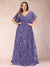 A-Line/Princess Floor-Length Short Sleeves V-Neck Plus Size Mother of the Bride Dresses