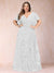 A-Line/Princess Floor-Length Short Sleeves V-Neck Plus Size Mother of the Bride Dresses