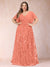 A-Line/Princess Floor-Length Short Sleeves V-Neck Plus Size Mother of the Bride Dresses