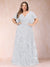 A-Line/Princess Floor-Length Short Sleeves V-Neck Plus Size Mother of the Bride Dresses