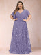 A-Line/Princess Floor-Length Short Sleeves V-Neck Plus Size Mother of the Bride Dresses