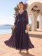 A-Line/Princess Ankle-Length 3/4 Sleeves V-Neck Mother of the Bride Dresses