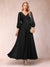 A-Line/Princess Ankle-Length 3/4 Sleeves V-Neck Mother of the Bride Dresses