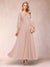 A-Line/Princess Ankle-Length 3/4 Sleeves V-Neck Mother of the Bride Dresses