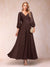 A-Line/Princess Ankle-Length 3/4 Sleeves V-Neck Mother of the Bride Dresses