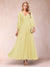 A-Line/Princess Ankle-Length 3/4 Sleeves V-Neck Mother of the Bride Dresses