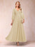 A-Line/Princess Ankle-Length 3/4 Sleeves V-Neck Mother of the Bride Dresses
