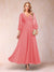 A-Line/Princess Ankle-Length 3/4 Sleeves V-Neck Mother of the Bride Dresses