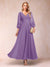A-Line/Princess Ankle-Length 3/4 Sleeves V-Neck Mother of the Bride Dresses
