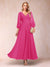 A-Line/Princess Ankle-Length 3/4 Sleeves V-Neck Mother of the Bride Dresses