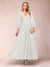A-Line/Princess Ankle-Length 3/4 Sleeves V-Neck Mother of the Bride Dresses