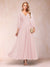 A-Line/Princess Ankle-Length 3/4 Sleeves V-Neck Mother of the Bride Dresses