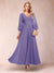 A-Line/Princess Ankle-Length 3/4 Sleeves V-Neck Mother of the Bride Dresses