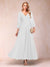 A-Line/Princess Ankle-Length 3/4 Sleeves V-Neck Mother of the Bride Dresses