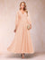 A-Line/Princess Ankle-Length 3/4 Sleeves V-Neck Mother of the Bride Dresses