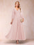 A-Line/Princess Ankle-Length 3/4 Sleeves V-Neck Mother of the Bride Dresses