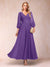 A-Line/Princess Ankle-Length 3/4 Sleeves V-Neck Mother of the Bride Dresses