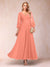 A-Line/Princess Ankle-Length 3/4 Sleeves V-Neck Mother of the Bride Dresses