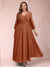 A-Line/Princess Ankle-Length 3/4 Sleeves V-Neck Plus Size Mother of the Bride Dresses