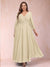 A-Line/Princess Ankle-Length 3/4 Sleeves V-Neck Plus Size Mother of the Bride Dresses