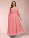 A-Line/Princess Ankle-Length 3/4 Sleeves V-Neck Plus Size Mother of the Bride Dresses