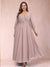 A-Line/Princess Ankle-Length 3/4 Sleeves V-Neck Plus Size Mother of the Bride Dresses