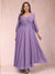 A-Line/Princess Ankle-Length 3/4 Sleeves V-Neck Plus Size Mother of the Bride Dresses