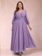 A-Line/Princess Ankle-Length 3/4 Sleeves V-Neck Plus Size Mother of the Bride Dresses