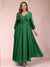 A-Line/Princess Ankle-Length 3/4 Sleeves V-Neck Plus Size Mother of the Bride Dresses