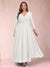A-Line/Princess Ankle-Length 3/4 Sleeves V-Neck Plus Size Mother of the Bride Dresses