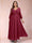 A-Line/Princess Ankle-Length 3/4 Sleeves V-Neck Plus Size Mother of the Bride Dresses