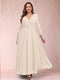 A-Line/Princess Ankle-Length 3/4 Sleeves V-Neck Plus Size Mother of the Bride Dresses